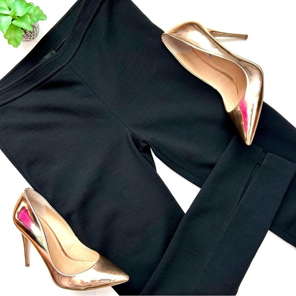 St John Caviar Alexa Milano Knit Ankle Pants Black Vented Ankle Slim Cigarette 6 - Picture 2 of 16